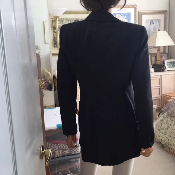 Vintage Dana Buchman black open front long jacket